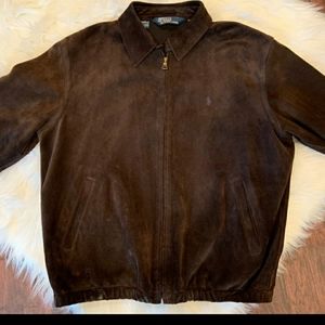 Polo ralph lauren dark brown suede jacket